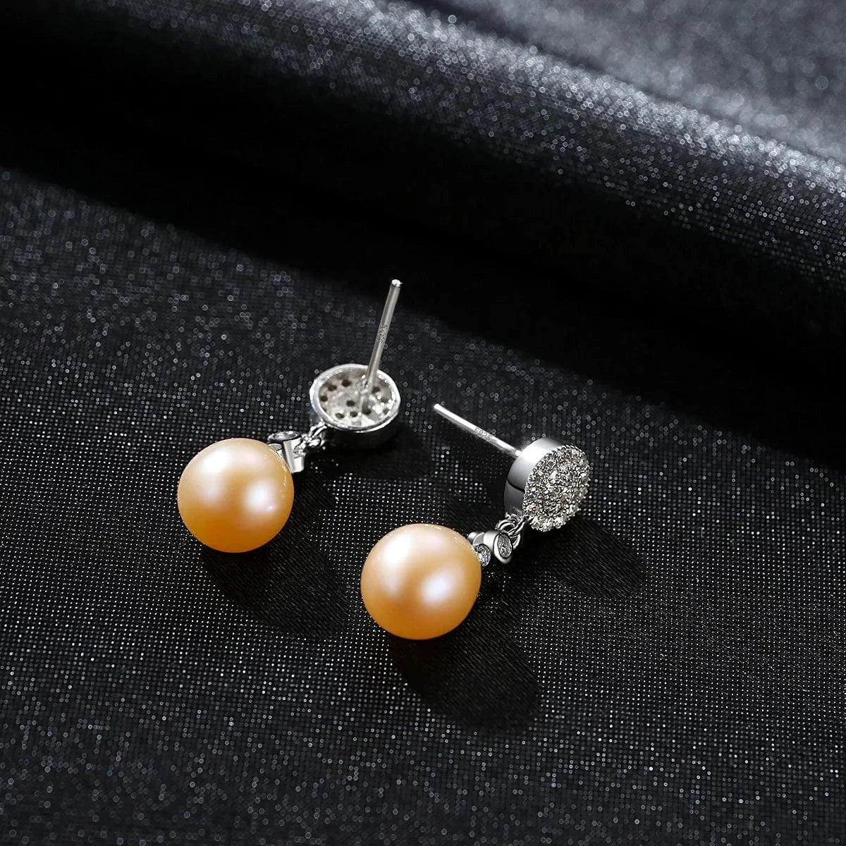 PAG&MAG Elegant Fine Jewelry Women Anniversary Sterling Silver 925 Natural Freshwater Pearl Drop Earrings