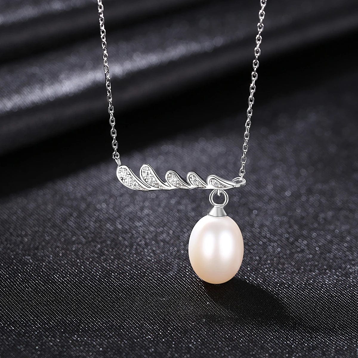 PAG&MAG Wedding Pendant Necklace 925 Sterling Silver Choker Pink Freshwater Pearl Pendant Necklace