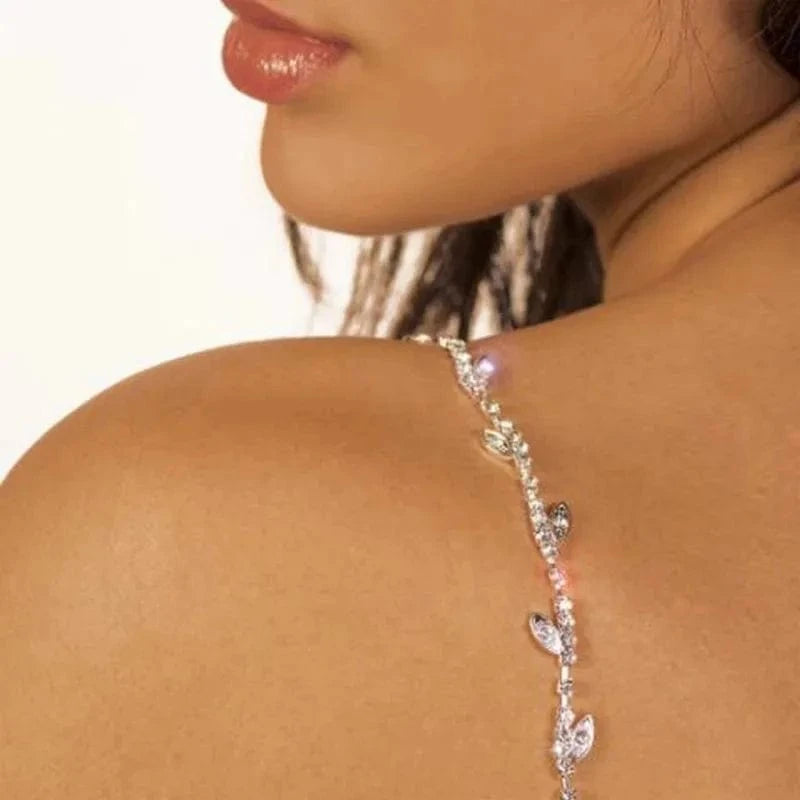 Pair of Leaf Zircon Shoulder Chain Body Jewelry Bra Accessories Jewelry for Women Sexy Shoulder Straps Jewelry