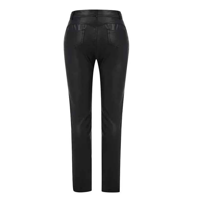 Pants PU Leather High Waist Bodycon Pencil Style Casual Chic Everyday Wear Comfort - SN Wigs & More