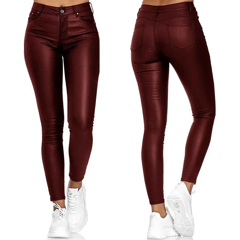 Pants PU Leather High Waist Bodycon Pencil Style Casual Chic Everyday Wear Comfort - SN Wigs & More