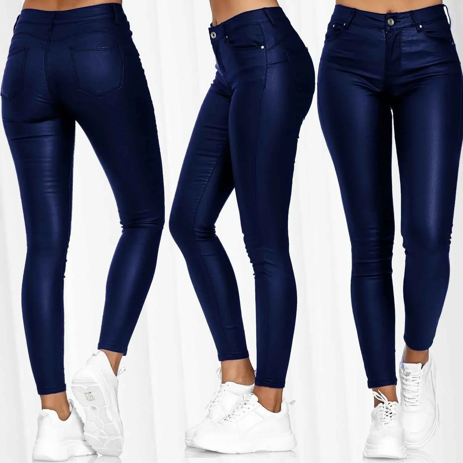 Pants PU Leather High Waist Bodycon Pencil Style Casual Chic Everyday Wear Comfort - SN Wigs & More
