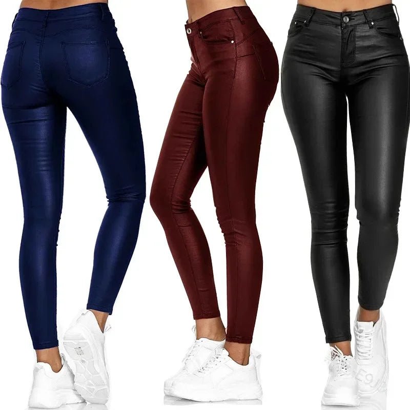 Pants PU Leather High Waist Bodycon Pencil Style Casual Chic Everyday Wear Comfort - SN Wigs & More