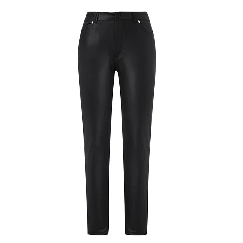 Pants PU Leather High Waist Bodycon Pencil Style Casual Chic Everyday Wear Comfort - SN Wigs & More