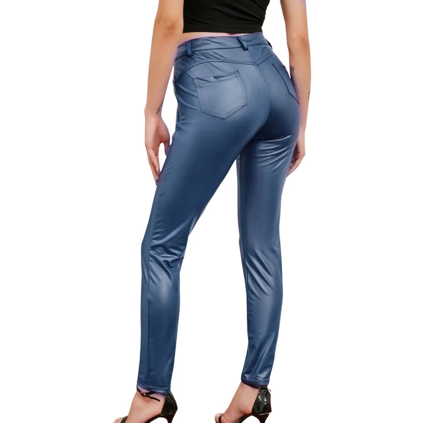 Pants PU Leather High Waist Bodycon Pencil Style Casual Chic Everyday Wear Comfort - SN Wigs & More