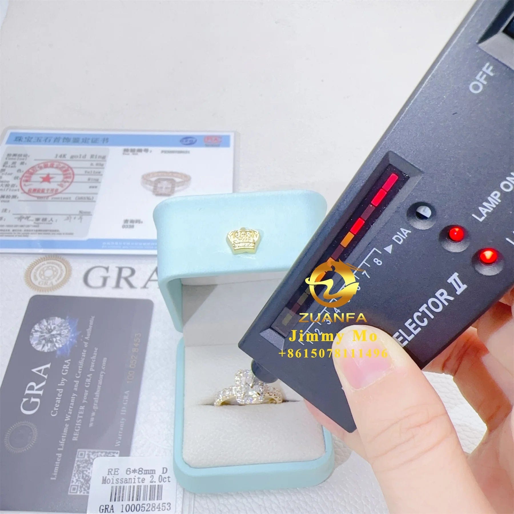 Pass Diamond Tester GRA Certificate 14k Solid Gold 2Ct Radiant VVS Moissanite Diamond Engagement Ring Wedding Bridal Jewelry