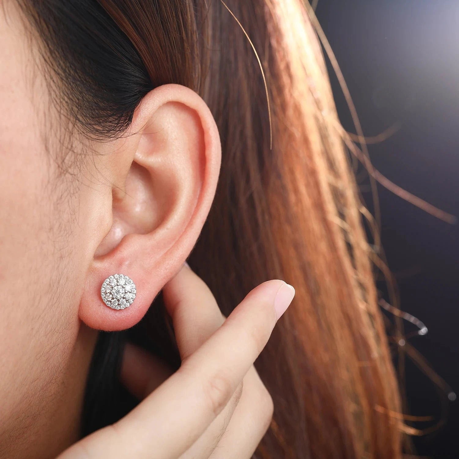 Pass Diamond Tester VVS Moissanite Earrings Hypoallergenic 925 Sterling Silver Men Women Jewelry Wholesale Price White Gold