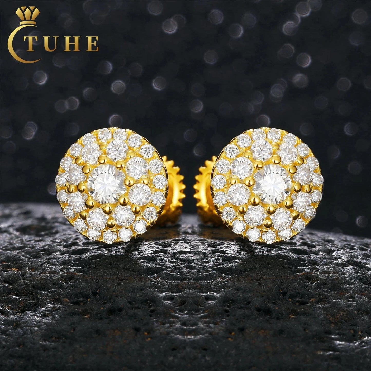 Pass Diamond Tester VVS Moissanite Earrings Hypoallergenic 925 Sterling Silver Men Women Jewelry Wholesale Price White Gold