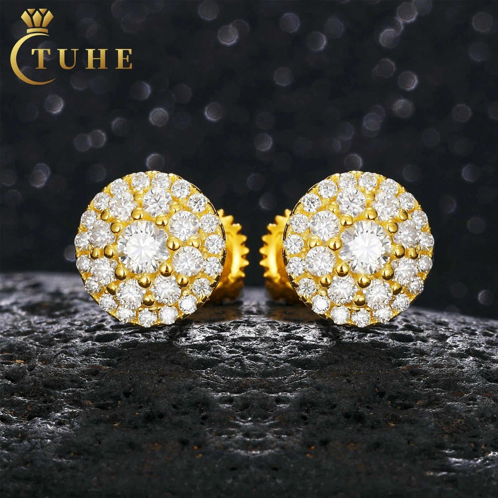 Pass Diamond Tester VVS Moissanite Earrings Hypoallergenic 925 Sterling Silver Men Women Jewelry Wholesale Price White Gold