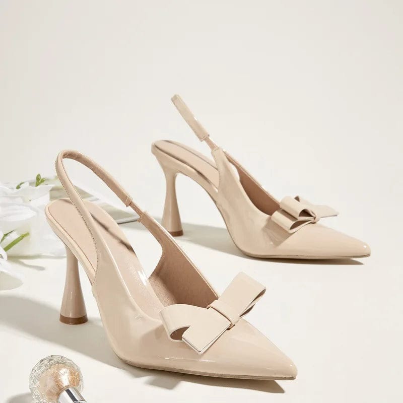 PDEP sling back strap  women's shoes with thin heels and closed elegant bow point toe ladies high heel pump shoes 2023