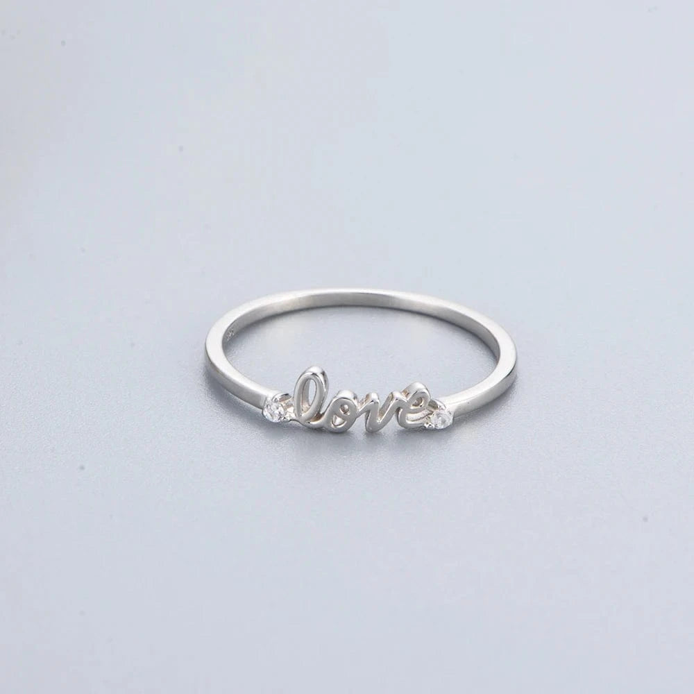 Peishang 2024 High fine jewelry fashion romance Love Words Zircon luxury gold silver ring