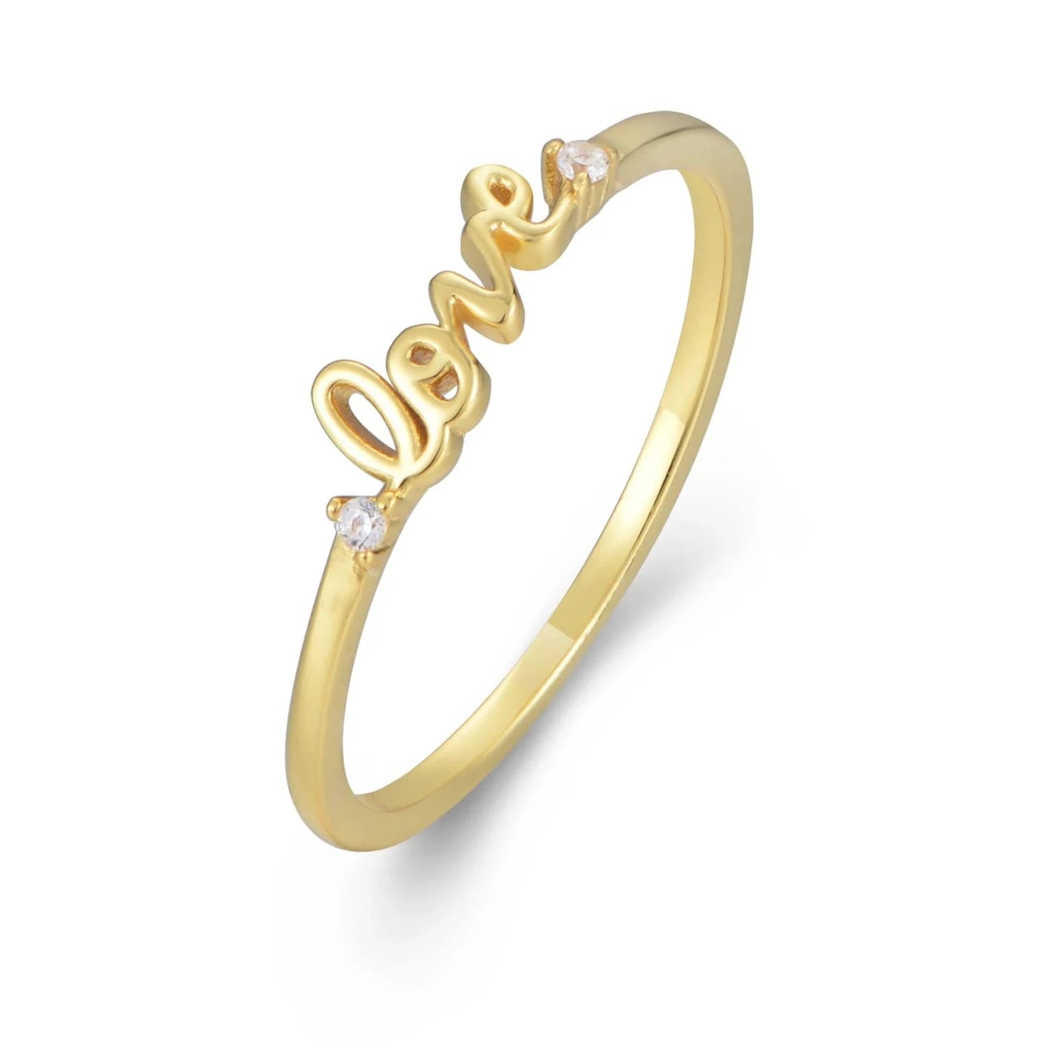 Peishang 2024 High fine jewelry fashion romance Love Words Zircon luxury gold silver ring