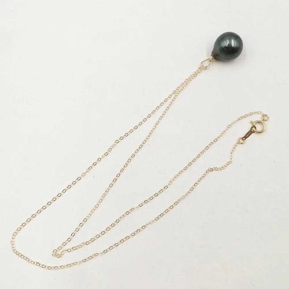 pendant 18 Inch 14K gold filled natural tahitian pearl jewelry set with earring+necklace ,baroque pearl sea salt pearl nature black
