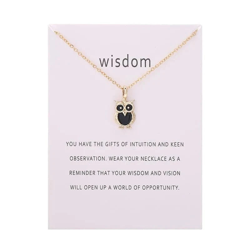 pendant / 6152-gold black Fashion Jewelry Korean Necklace Hot Color Glaze Wisdom Owl Pendant Choker Necklace for Women Girl