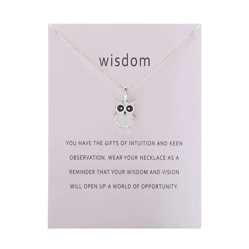 pendant / 6152-silver white Fashion Jewelry Korean Necklace Hot Color Glaze Wisdom Owl Pendant Choker Necklace for Women Girl