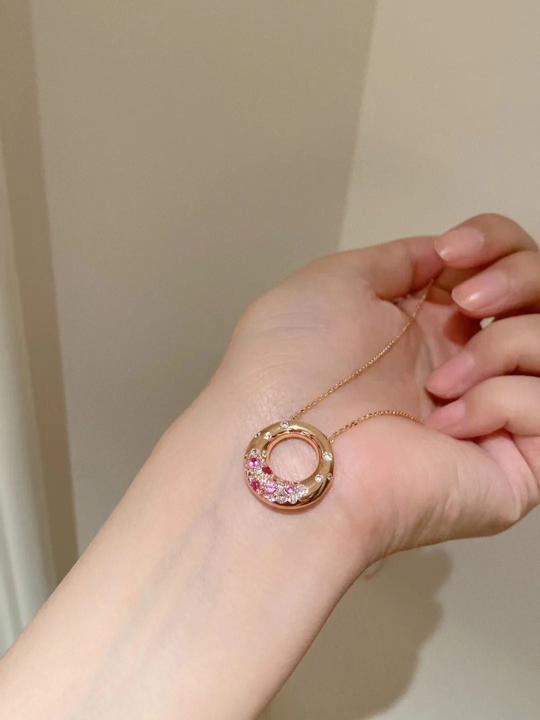Pendant Necklace Sparkling Pink Sapphire Diamond Wedding Jewelry - SN Wigs & More