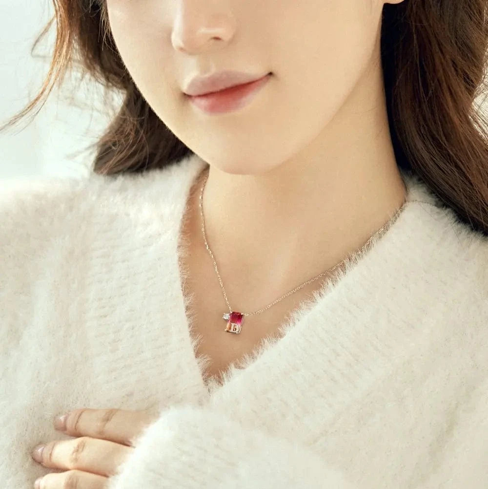 Personalized 925 Silver Charm Link Chain Jewelry Alphabet Cubic Zirconia 26 Letter A-Z Initial Necklace Pendant Necklaces