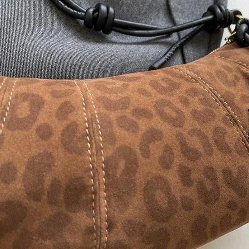 Personalized Croissant Shoulder Bag Velvet Material Zipper Handbag Texture Versatile Dumpling - shaped Mobile Phone Bag - SN Wigs & More