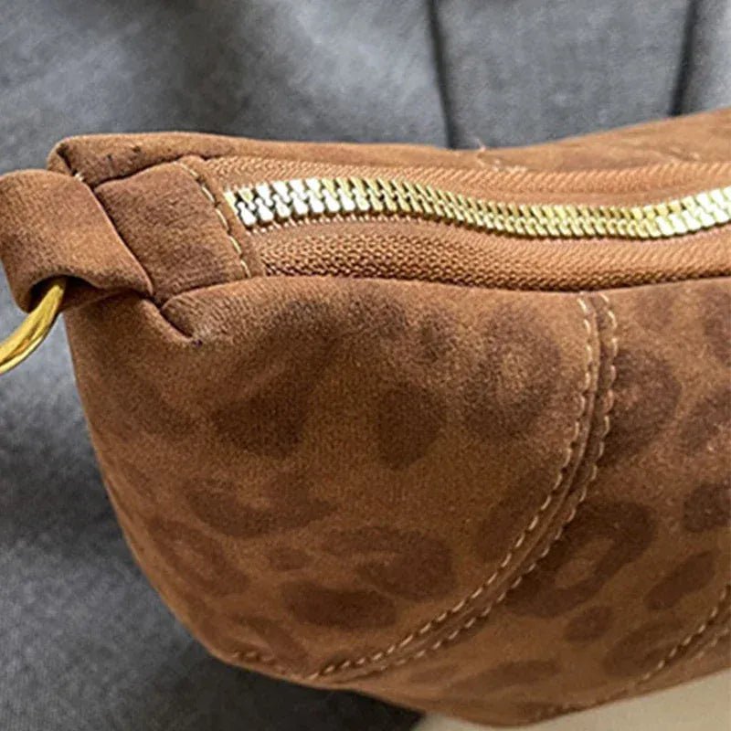 Personalized Croissant Shoulder Bag Velvet Material Zipper Handbag Texture Versatile Dumpling - shaped Mobile Phone Bag - SN Wigs & More