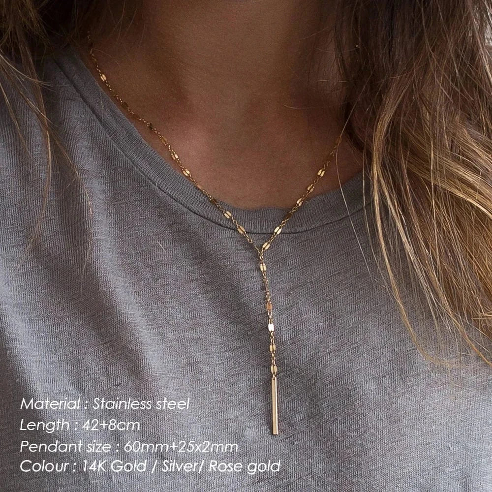 Personalized stainless steel necklace thick gold sweater chain necklace women fine jewelry