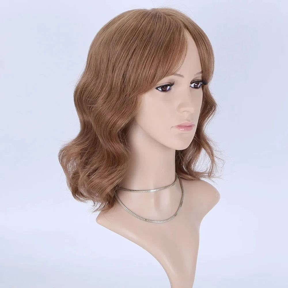 Picture Color / 12 Inches Topelles new ready 12inch top quality brown color mono human hair wigs for women