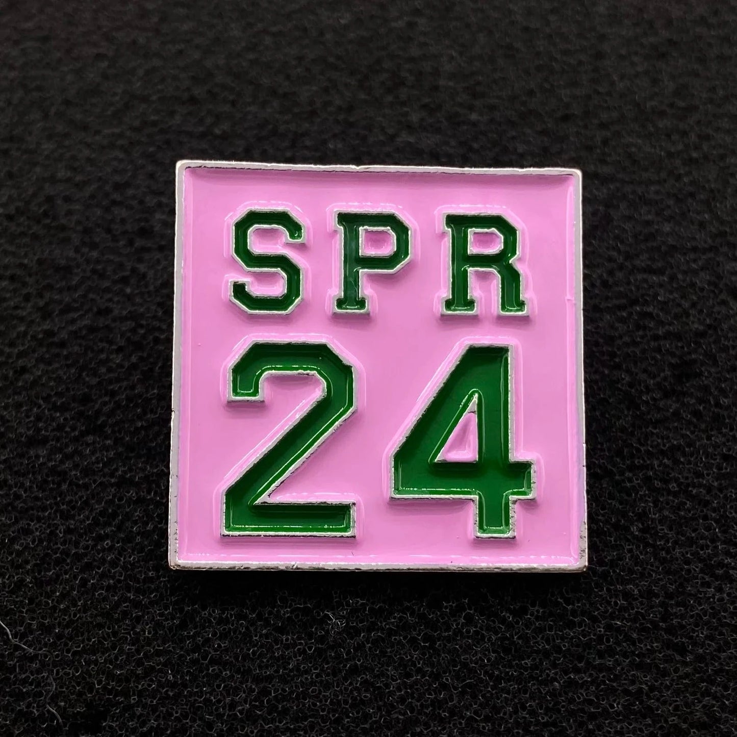 pin / Green words on pink Greek Sorority Colorful SPR 24 Spring Enamel Brooches Pins Brooches Jewelry Brooch Lapel Pin Women's Jewelry