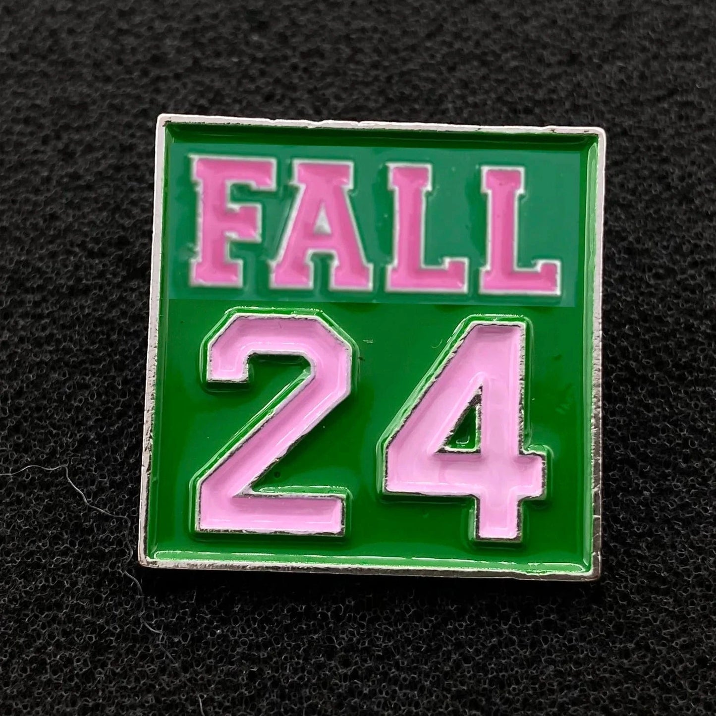 pin / pink words on Green Greek Sorority Delta Aka Green And Pink Spring 25 Brooch Pin Zeta Square Red And White FALL 24 Lapel Pin Jewellery Brooches
