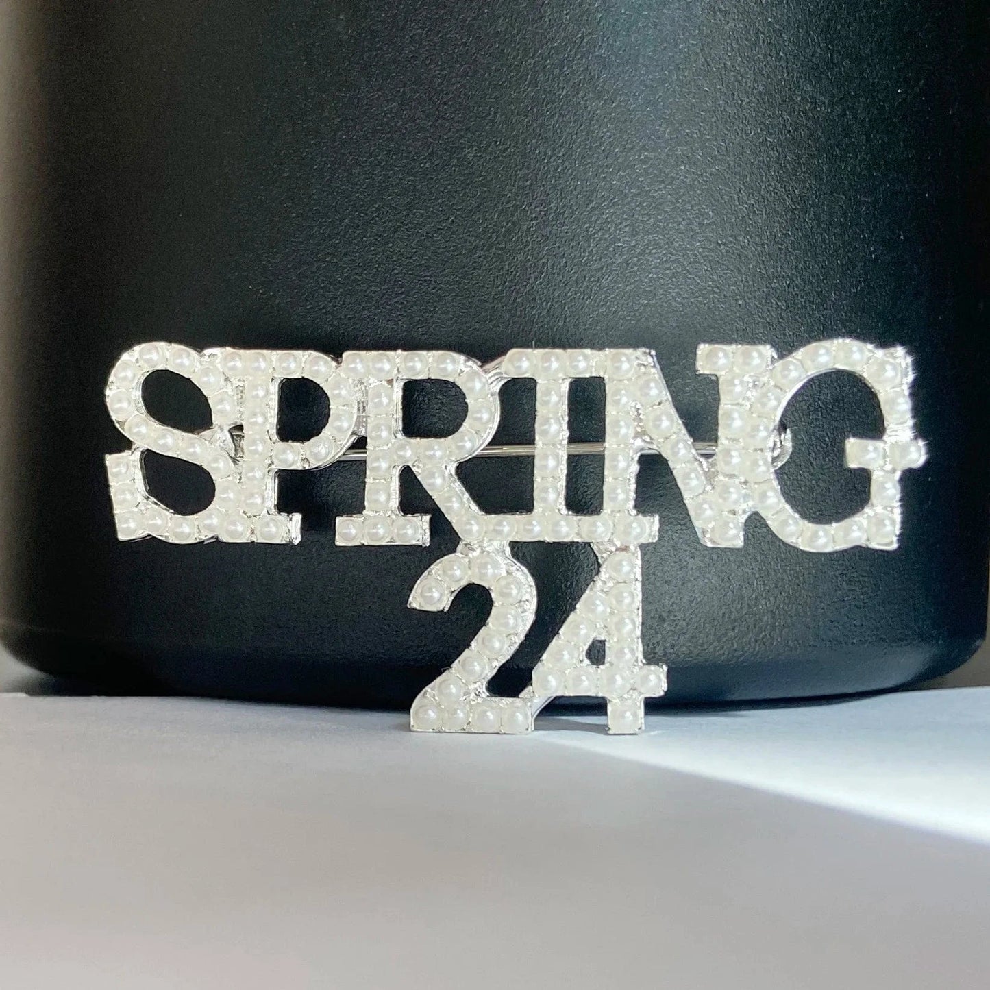 pin / spring 24 Fashion New Customized Clothing Sorority Pearl Brooch Graduation Gift Pearl SPR24 SPRING 24 Lapel Pin