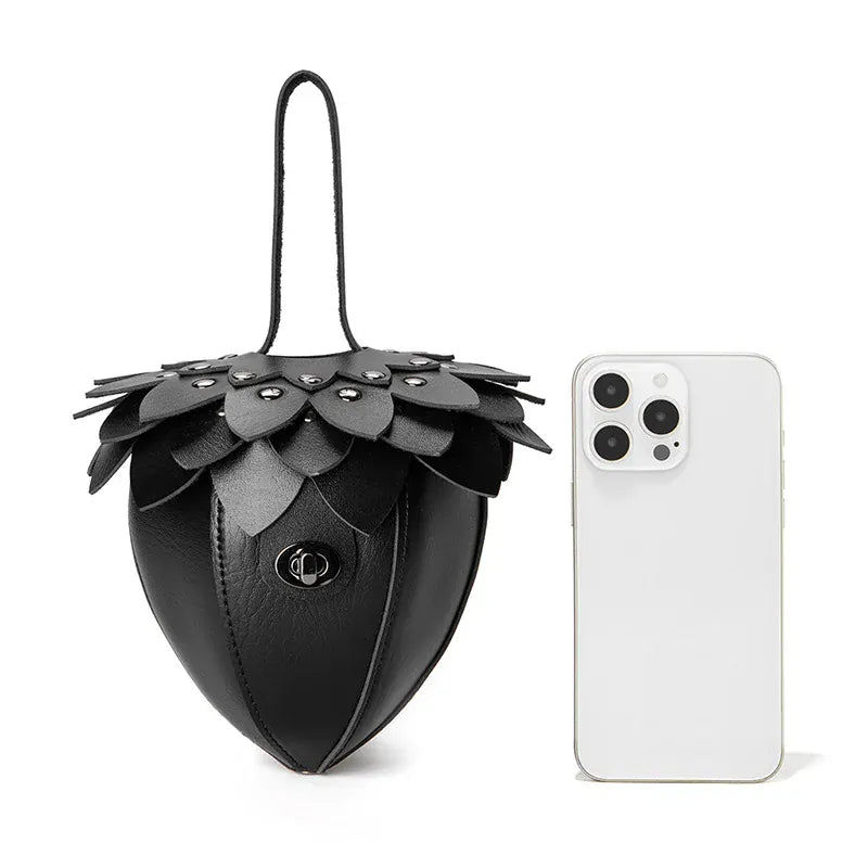 Pine Cone Shaped Retro Coin Purse Creative Small Wrist Bag Pu Leather Mini Waist Bag Exquisite Unisex Fashion Handmade Wallet - SN Wigs & More