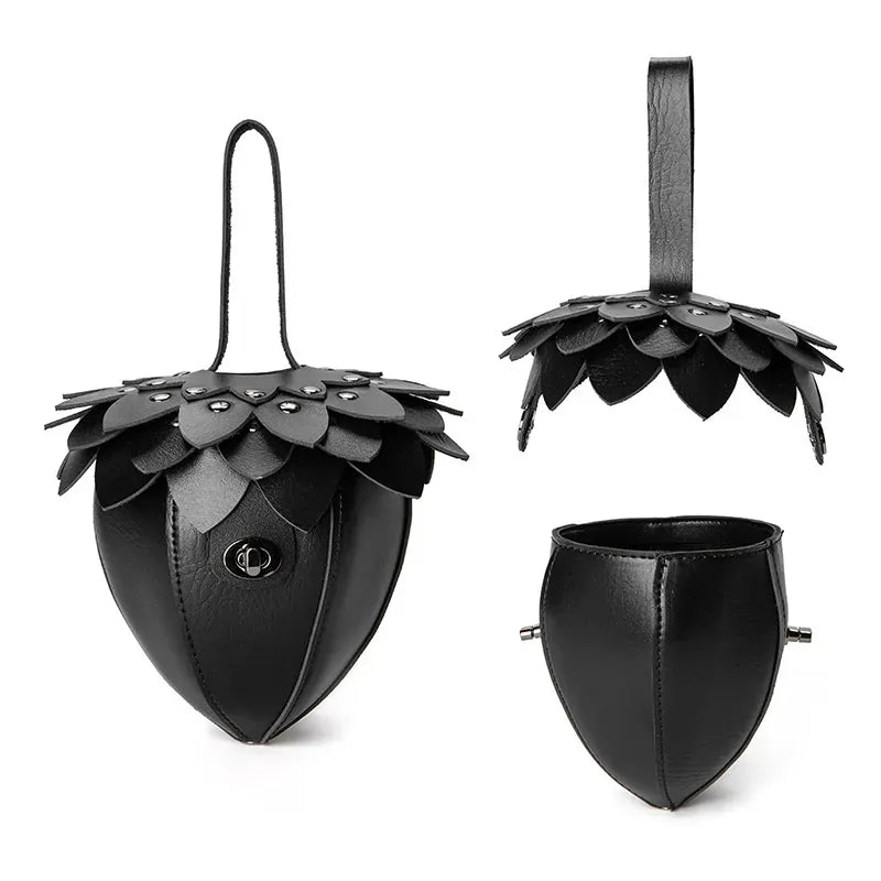 Pine Cone Shaped Retro Coin Purse Creative Small Wrist Bag Pu Leather Mini Waist Bag Exquisite Unisex Fashion Handmade Wallet - SN Wigs & More