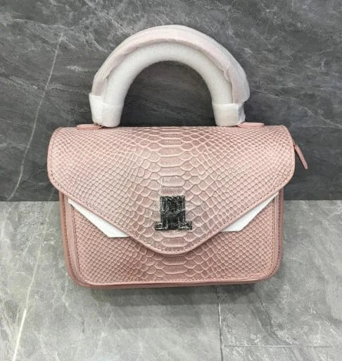 Pink customized casual snake skin print Real leather handbags purses for women women's small shoulder messenger bags hot 2024 trendy