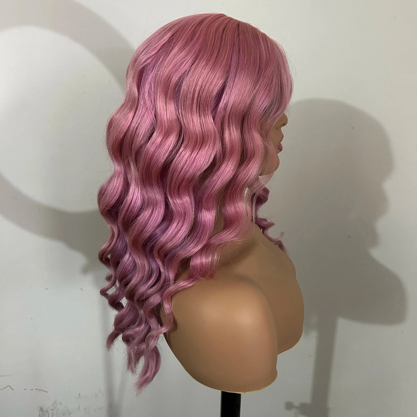 Pink Front Lace Human Hair Wigs Thick End Brazilian Virgin Hair WAVE  high Density Thick End Customized Colorful