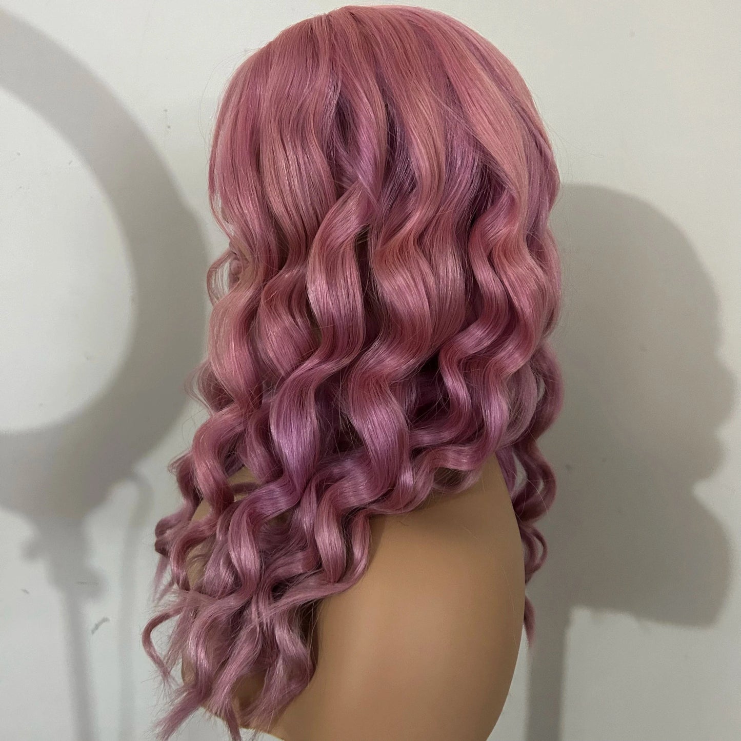 Pink Front Lace Human Hair Wigs Thick End Brazilian Virgin Hair WAVE  high Density Thick End Customized Colorful