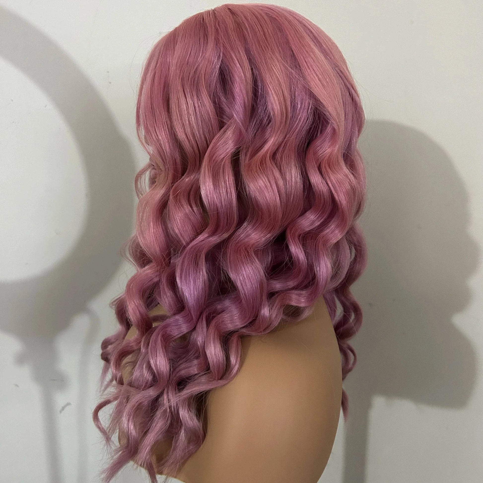 Pink Front Lace Human Hair Wigs Thick End Brazilian Virgin Hair WAVE  high Density Thick End Customized Colorful