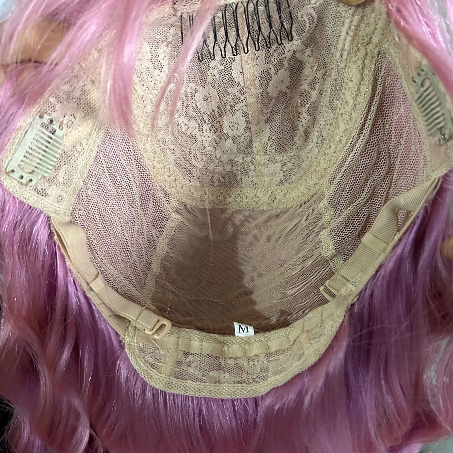 Pink Front Lace Human Hair Wigs Thick End Brazilian Virgin Hair WAVE  high Density Thick End Customized Colorful