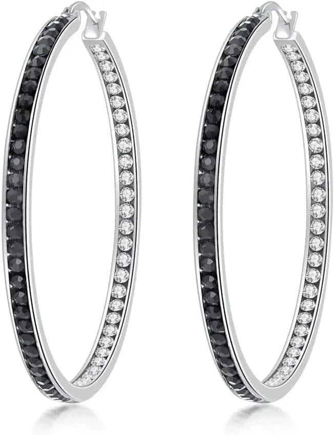 Pink Green Full Crystal Large Hoop Earring Women Big Hoop Earrings Jewelry