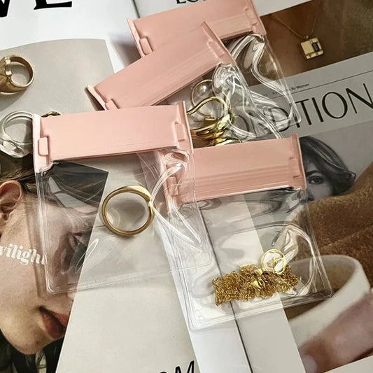 Pink Pink Jewelry Bag Small Size Dust Proof Pouch Rings Earrings Storage Bags EVA Anti-oxidation Sealed Bag