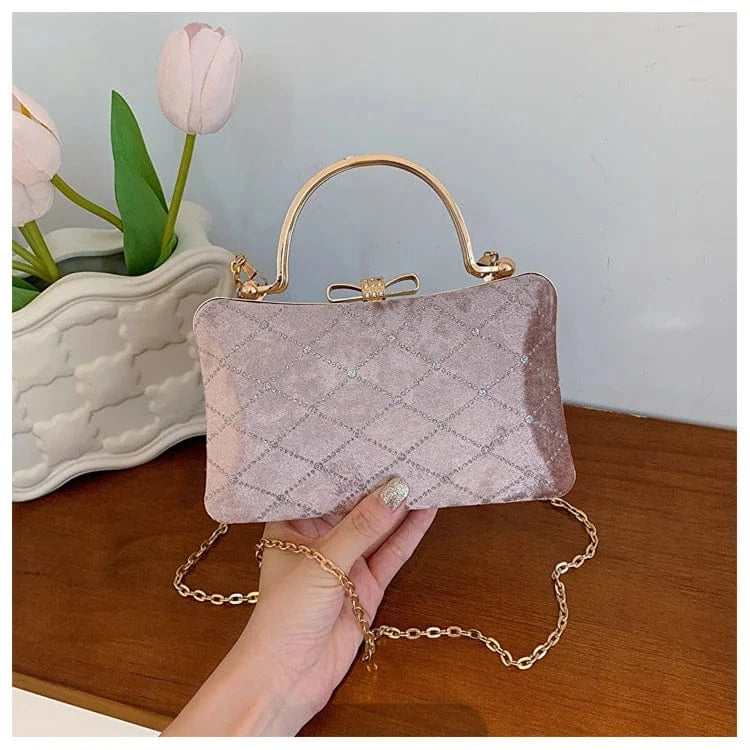 pink Wholesale New Fashion Velvet Ladies Box Bags Handbag Shoulder Crossbody Luxury Women Hand Dinner Bags For Party