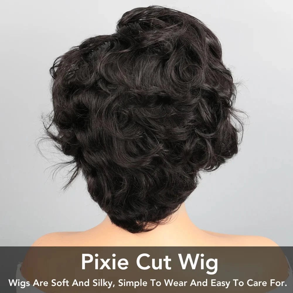 PixieCut Wig Human Hair 13X4 Rose Curly Short Human Hair Wigs Natural Color HD Lace Frontal Wig Curly Human Hair Wig for Woman