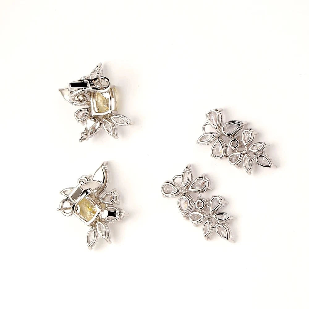 Platinum Senior jewelry manufacturers sell detachable dual-purpose yellow zircon women's earrings