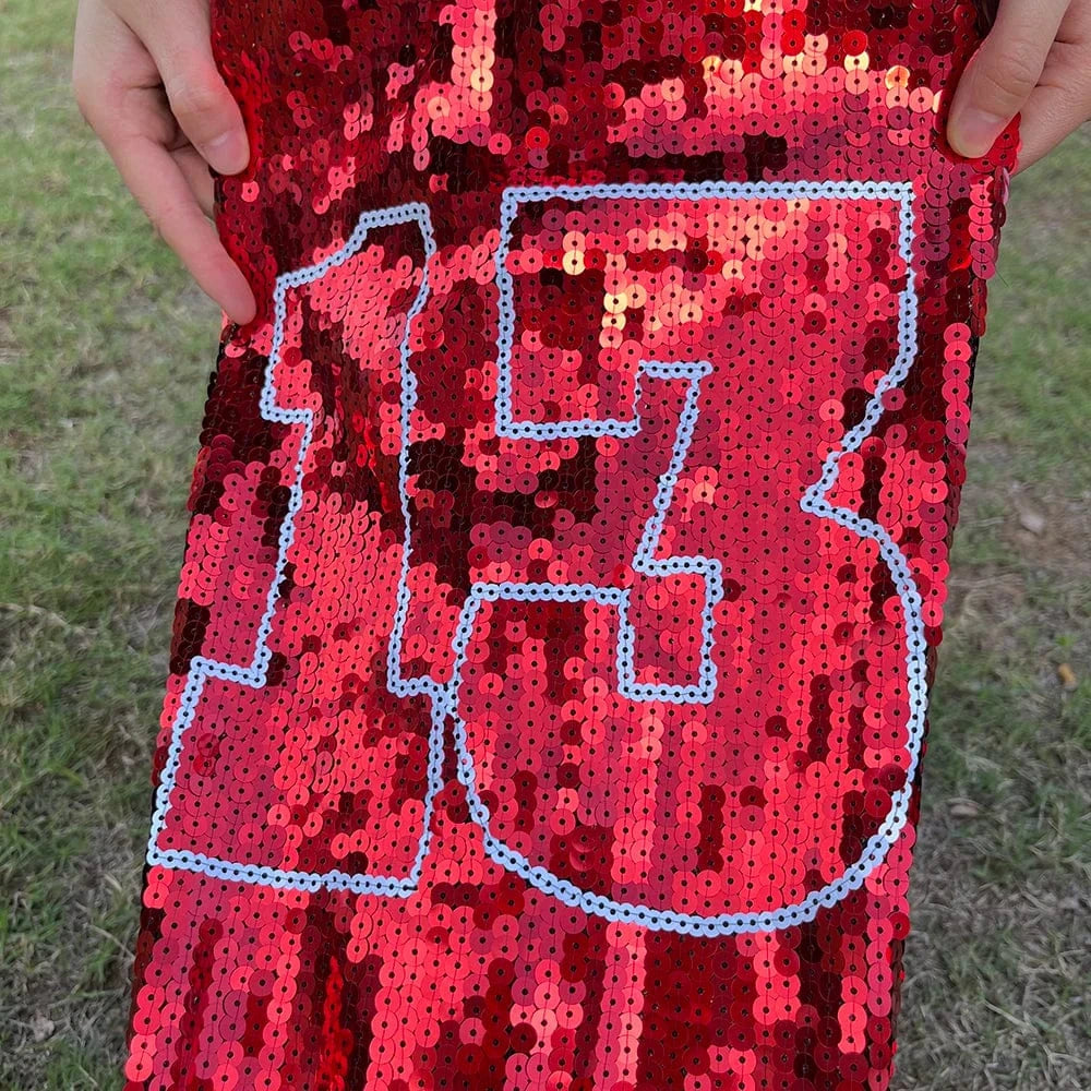 Plus Size / Black Plus Size Black Sequin Red DST  Greek Sorority Sequin Jackets Baseball jackets