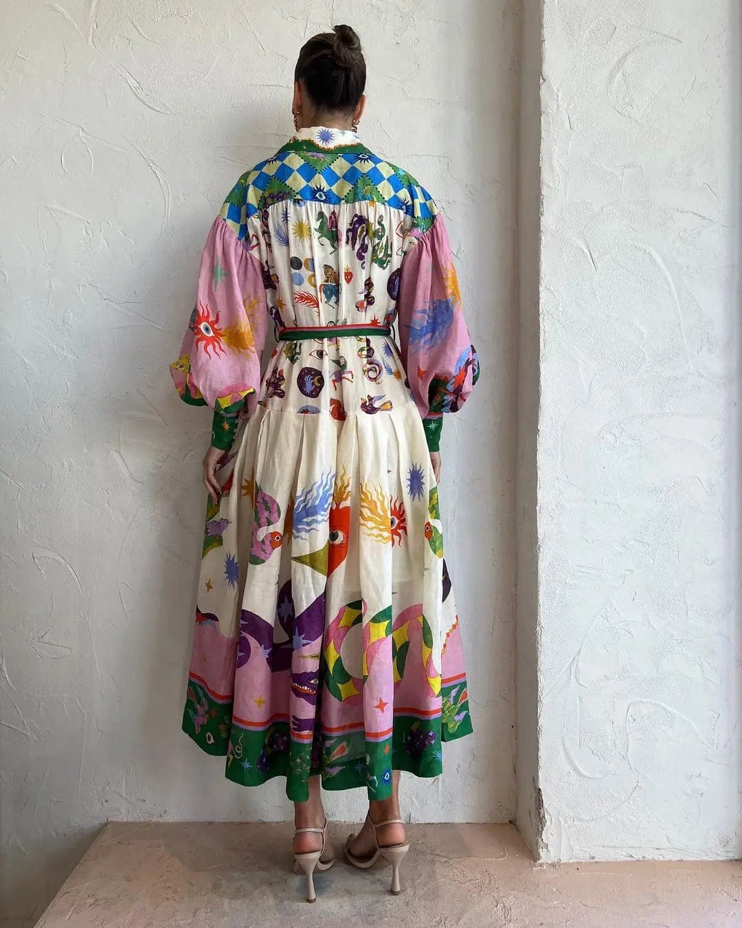Plus Size Shirt Dress Women Summer Elegant Brand Luxury Printed A Line African Office Ladies High Waist Autumn Designer Dresses