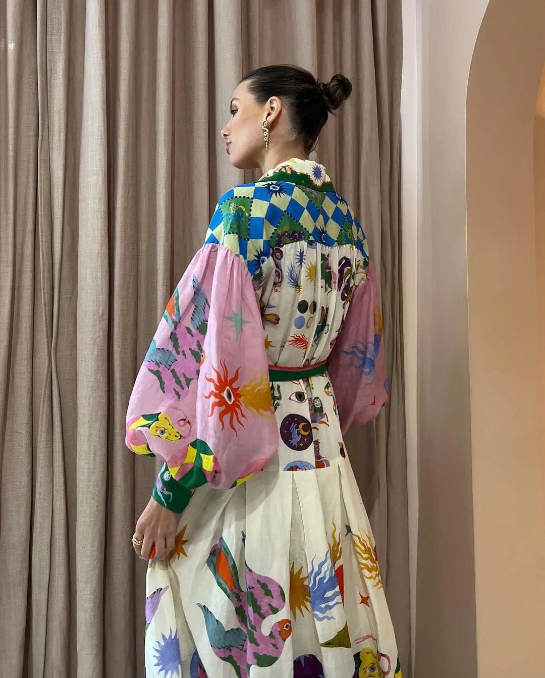 Plus Size Shirt Dress Women Summer Elegant Brand Luxury Printed A Line African Office Ladies High Waist Autumn Designer Dresses
