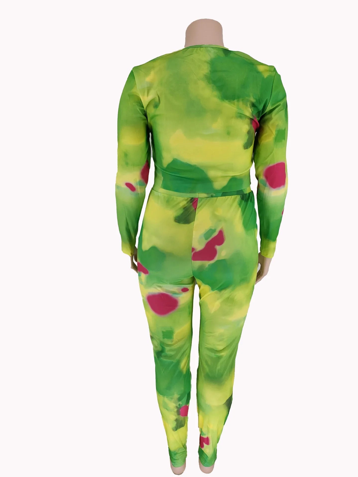 Plus Size Two - Piece Set Tie - Dye Long Sleeve Sexy Style - SN Wigs & More