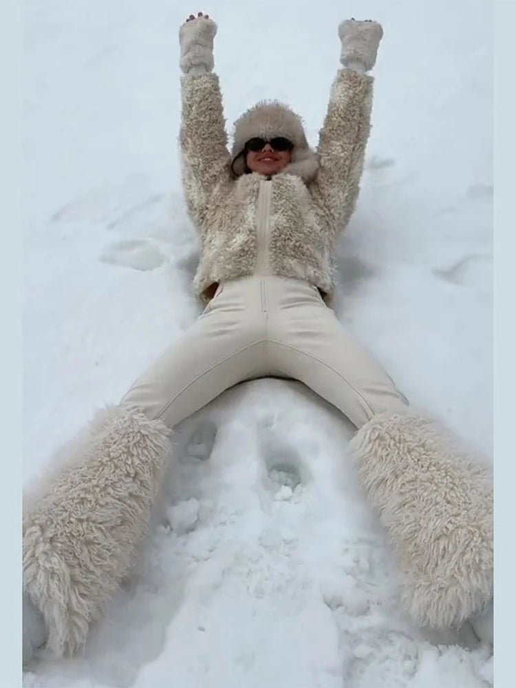 Plush Shearling Coat With Stand Collar And Zipper Front For Winter Warmth Everyday Style - SN Wigs & More