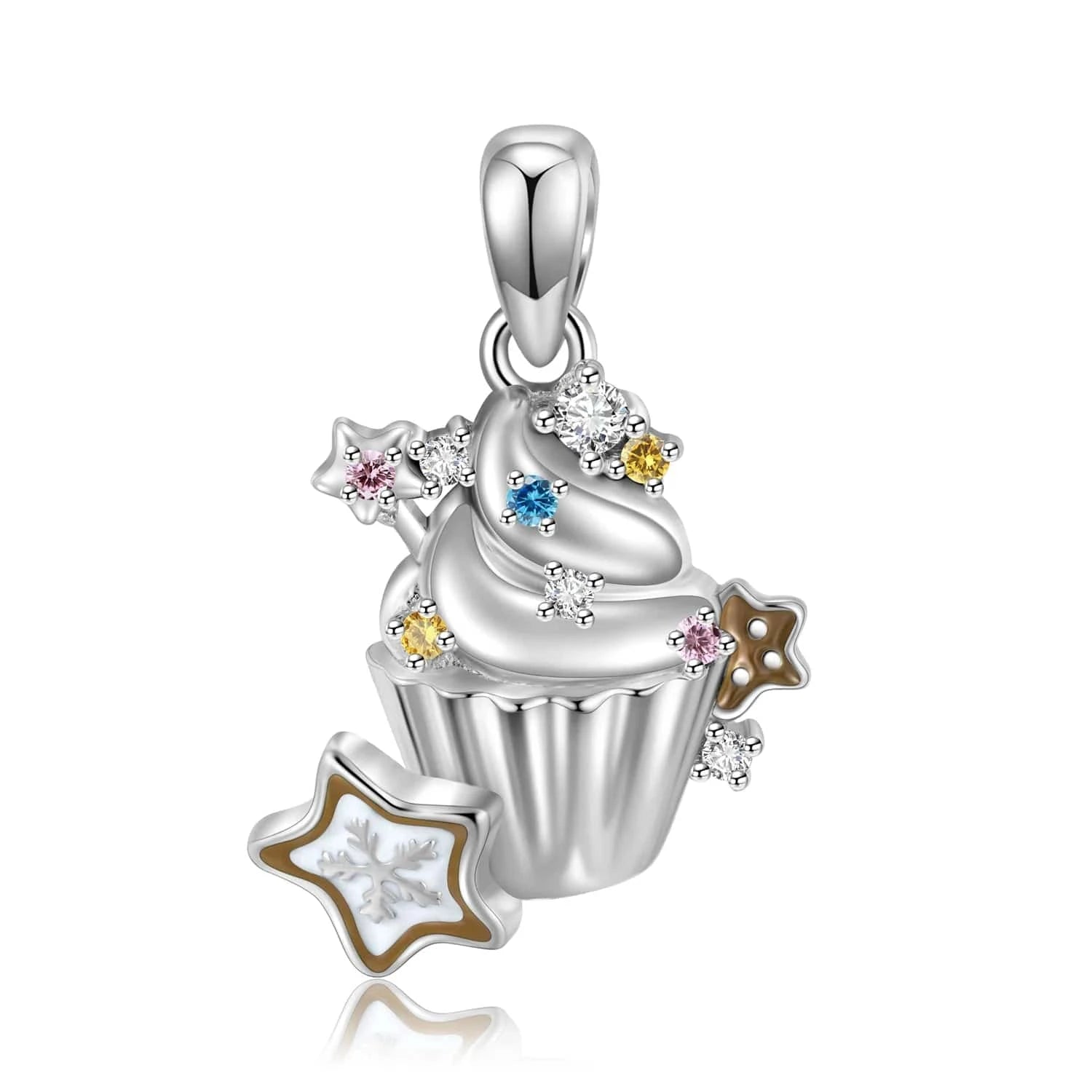 PNC0100 Snowflake Candy Sweet Cake Pendant for Necklace 925 Sterling Silver Fashion Pendant for Women Necklaces Jewelry Christmas Gift
