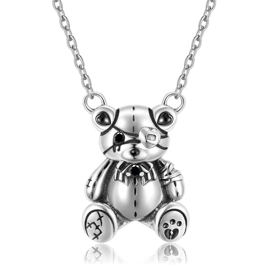 PNC0126 Love Bear Pendant Necklace with Basic Chain Authentic 925 Sterling Silver for Women Necklaces Fine Jewelry making Dropshipping