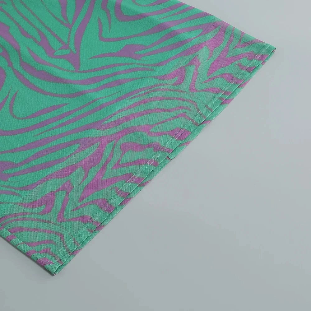 Polynesian Summer Fashion Style Women's Slip Chest Wrap Vintage Print Design Backless Hollow Out Elegant Sleeveless Dress