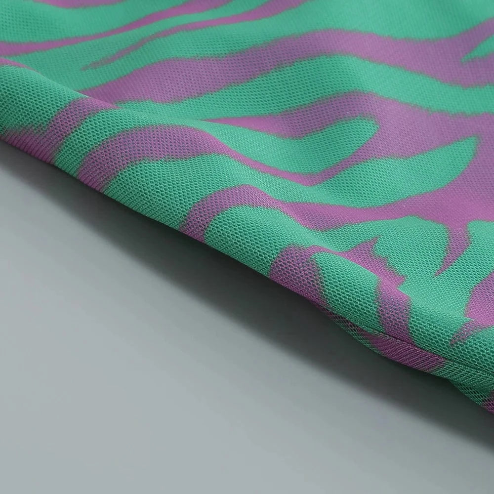 Polynesian Summer Fashion Style Women's Slip Chest Wrap Vintage Print Design Backless Hollow Out Elegant Sleeveless Dress