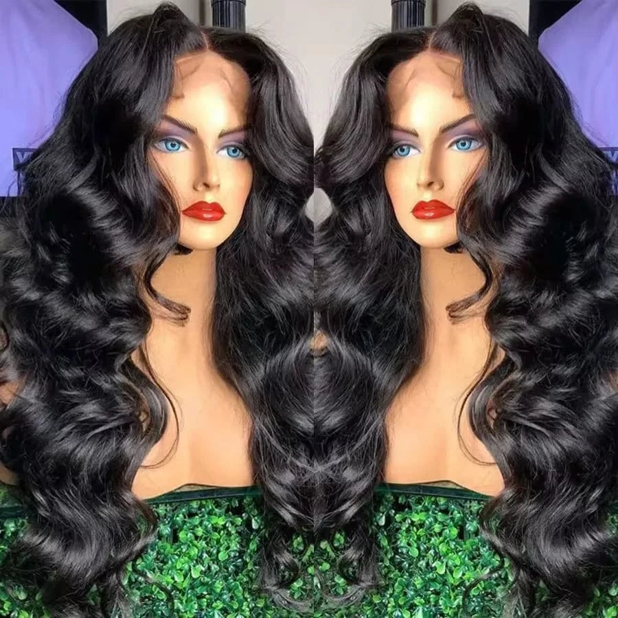 pre plucked cuticle aligned brazilian human hair pink transparent lace front wig, 250 density loose wave 360 lace frontal wig